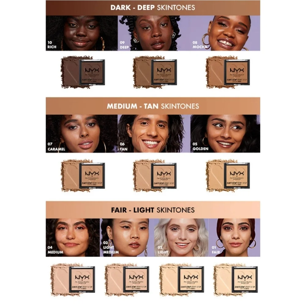 *3/15* NEW NYX Can't Stop Wont Stop Mattifying Pressed Powder Mocha Matte Bronze